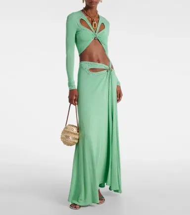 Rabanne Cutout embellished crop top | Thumbnail 3