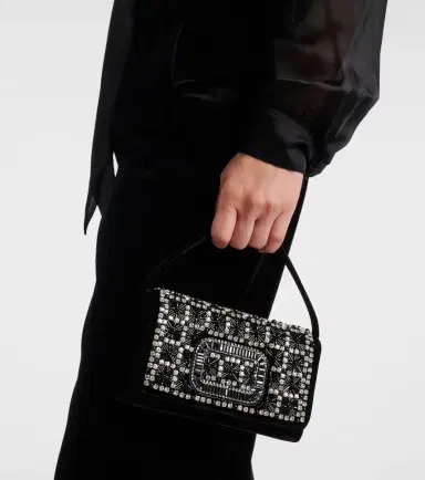 Roger Vivier Pilgrim Micro embellished velvet clutch | Thumbnail 4 Roger Vivier Pilgrim Micro embellished velvet clutch | Thumbnail 4