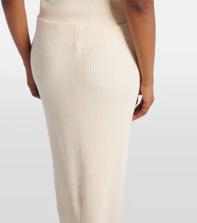Vince Ribbed-knit cotton-blend midi skirt | Thumbnail 4 Vince Ribbed-knit cotton-blend midi skirt | Thumbnail 4