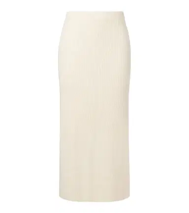 Vince Ribbed-knit cotton-blend midi skirt | Thumbnail 1 Vince Ribbed-knit cotton-blend midi skirt | Thumbnail 1