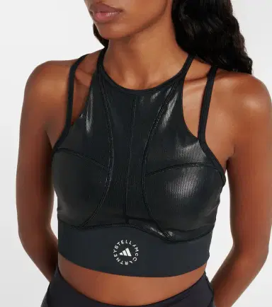 Adidas by Stella McCartney Lamé sports bra | Thumbnail 3