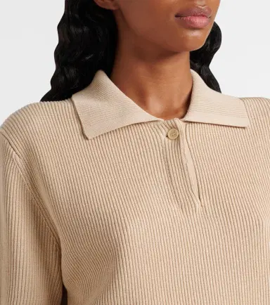 Vince Ribbed-knit silk and cotton polo shirt | Thumbnail 2