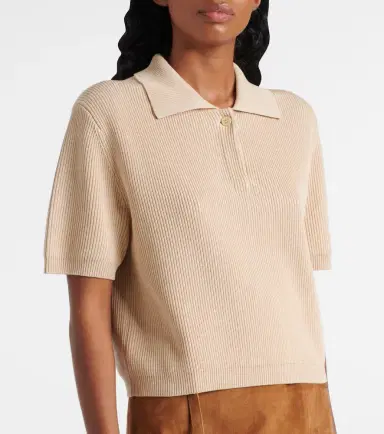 Vince Ribbed-knit silk and cotton polo shirt | Thumbnail 4