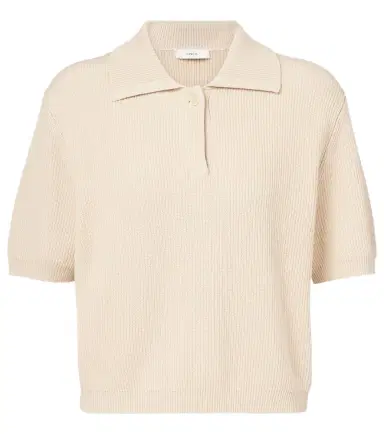 Vince Ribbed-knit silk and cotton polo shirt | Thumbnail 1