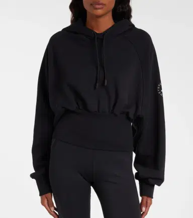 Adidas by Stella McCartney Cropped cotton jersey hoodie | Thumbnail 4 Adidas by Stella McCartney Cropped cotton jersey hoodie | Thumbnail 4