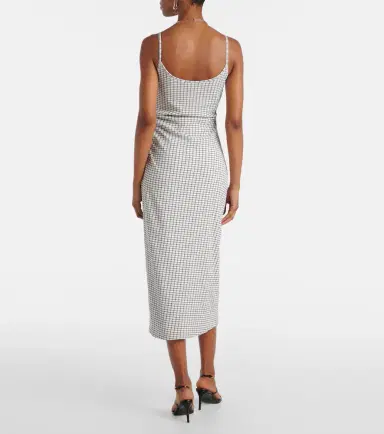 Vince Checked ruched midi dress | Thumbnail 2