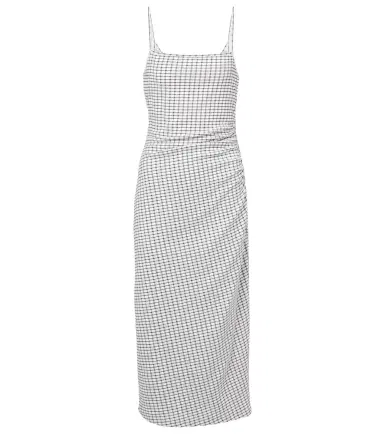 Vince Checked ruched midi dress | Thumbnail 1