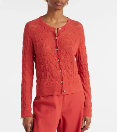 Vince Pointelle cotton cardigan | Thumbnail 4 Vince Pointelle cotton cardigan | Thumbnail 4