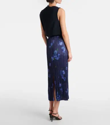 Vince Poppy Blur plissé midi skirt | Thumbnail 2