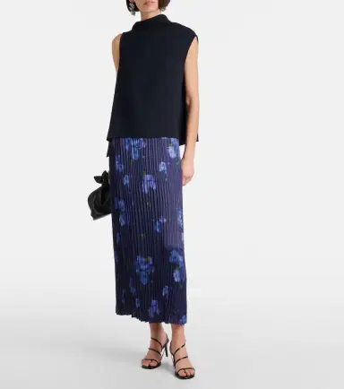Vince Poppy Blur plissé midi skirt | Thumbnail 5