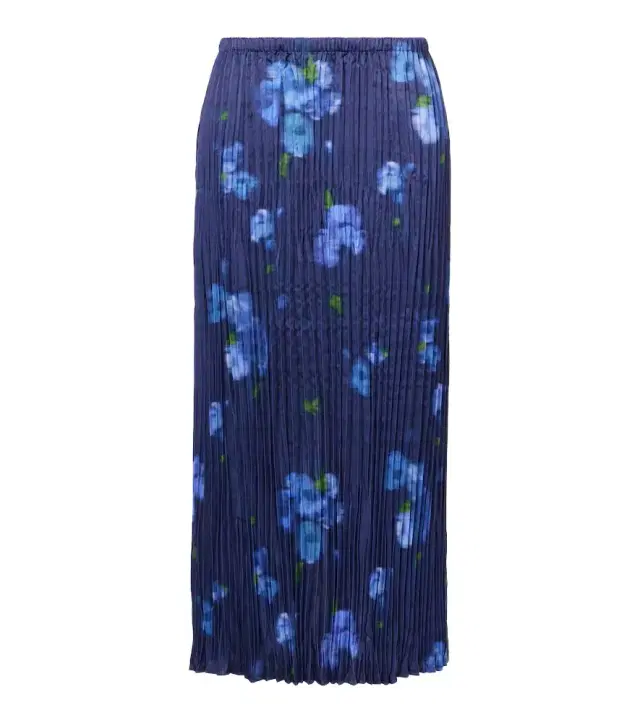 Vince Poppy Blur plissé midi skirt