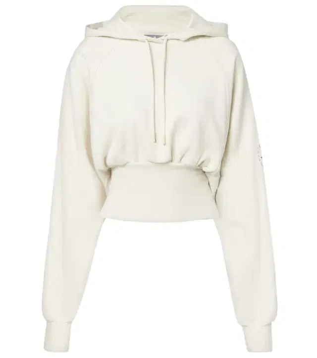 Adidas by Stella McCartney Cropped cotton French Terry hoodie