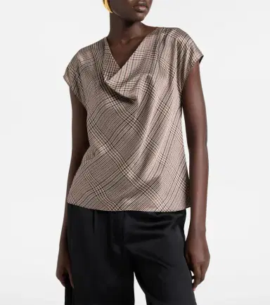 Vince Houndstooth silk top | Thumbnail 5