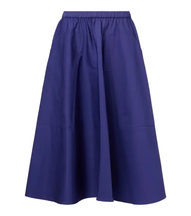 Vince High-rise cotton midi skirt
