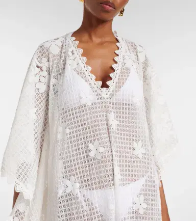 Melissa Odabash Josephine ruffled cotton-blend kaftan | Thumbnail 2