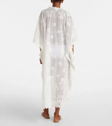 Melissa Odabash Josephine ruffled cotton-blend kaftan | Thumbnail 3