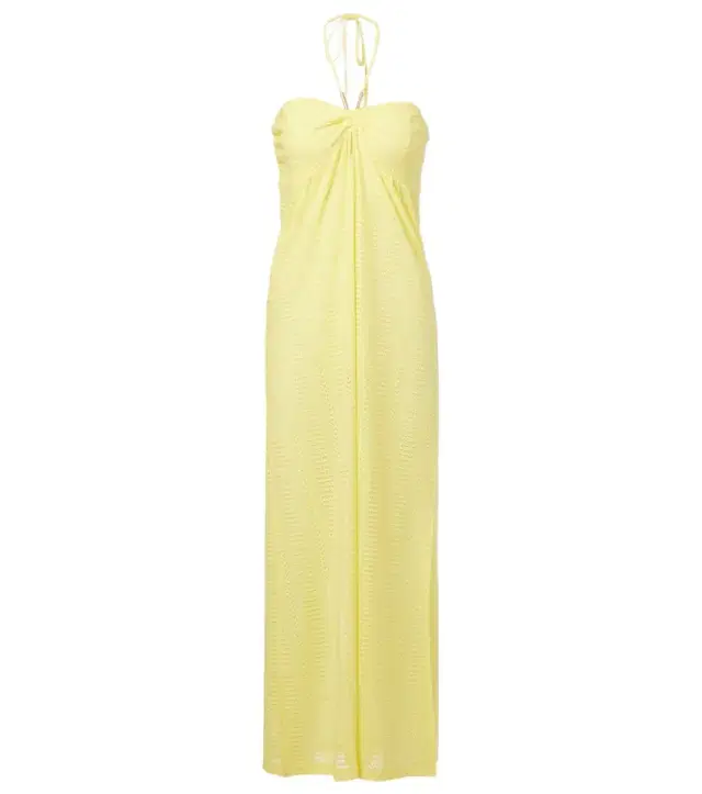 Melissa Odabash Mila semi-sheer halterneck maxi dress