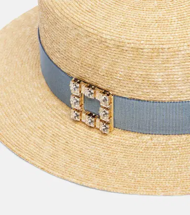 Roger Vivier Très Vivier straw boater hat | Thumbnail 3