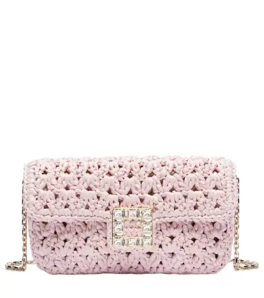 Roger Vivier Jeu De Fille embellished raffia clutch | Thumbnail 1 Roger Vivier Jeu De Fille embellished raffia clutch | Thumbnail 1