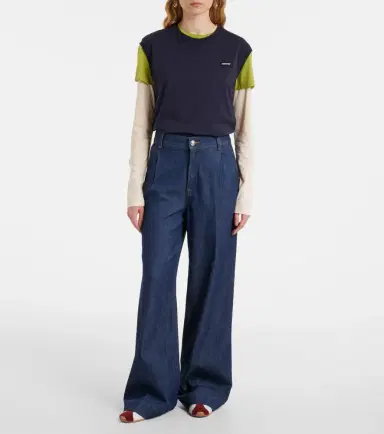 7 For All Mankind Pleated high-rise wide-leg jeans | Thumbnail 5