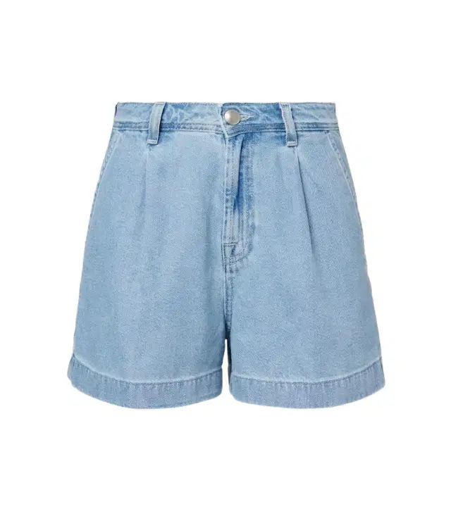 7 For All Mankind Hana pleated denim shorts