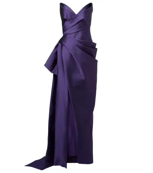 Monique Lhuillier Draped strapless mikado gown