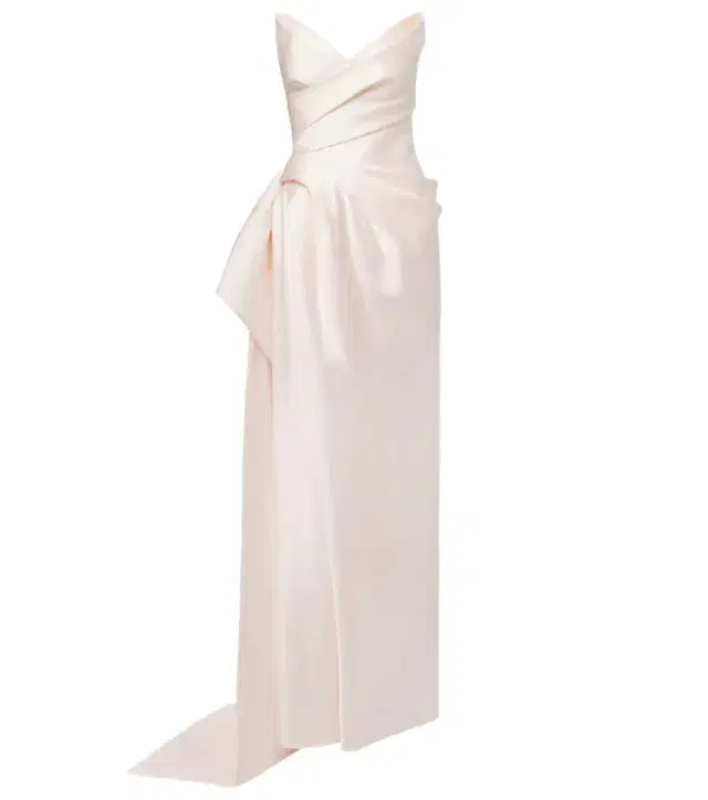 Monique Lhuillier Draped strapless mikado gown