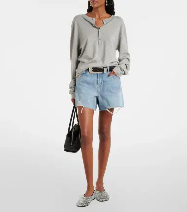 7 For All Mankind Monroe distressed denim shorts | Thumbnail 2 7 For All Mankind Monroe distressed denim shorts | Thumbnail 2