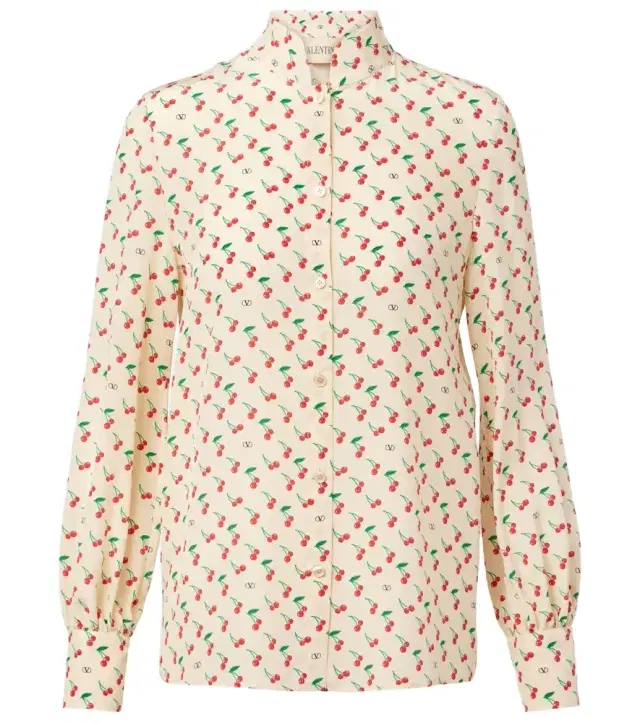 Valentino Cady Couture printed silk blouse