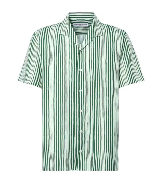 Orlebar Brown Hibbert striped bowling shirt