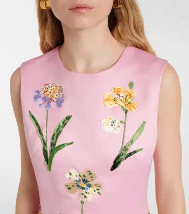 Leo Lin Cleo floral embroidered satin midi dress | Thumbnail 3