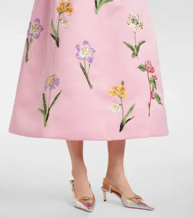 Leo Lin Cleo floral embroidered satin midi dress | Thumbnail 4