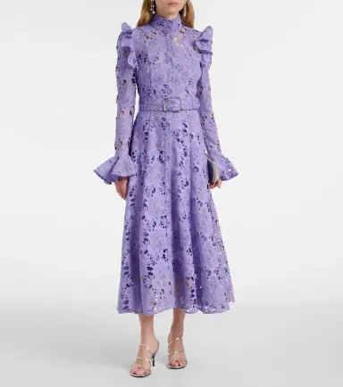 Leo Lin Aliyah floral ruffled lace midi dress | Thumbnail 2