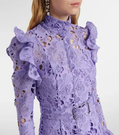 Leo Lin Aliyah floral ruffled lace midi dress | Thumbnail 3