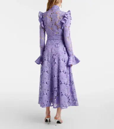 Leo Lin Aliyah floral ruffled lace midi dress | Thumbnail 6