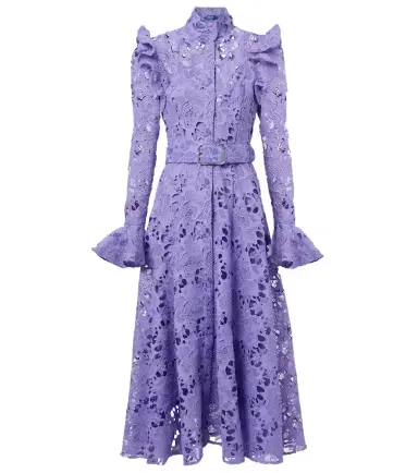 Leo Lin Aliyah floral ruffled lace midi dress | Thumbnail 1