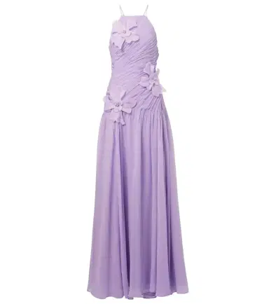 Leo Lin Amaya floral-appliqué gathered gown | Thumbnail 1