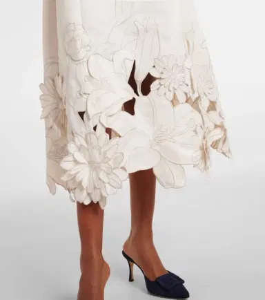 Leo Lin Caroline floral-appliqué midi dress | Thumbnail 4