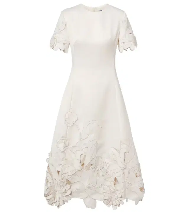 Caroline floral-appliqué midi dress