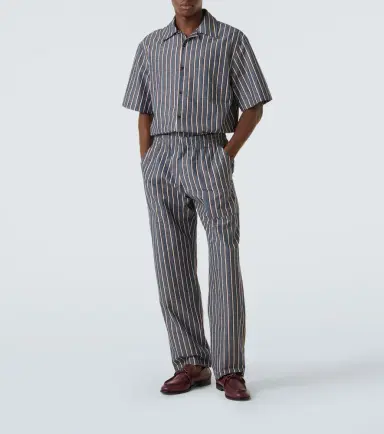 Bottega Veneta Striped cotton-blend wide-leg pants | Thumbnail 3