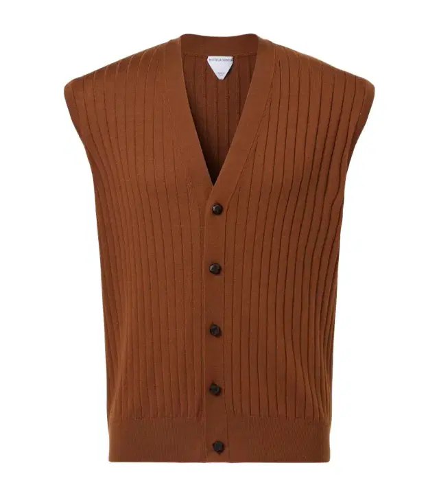 Ribbed-knit wool sweater vest