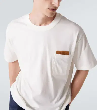 Bottega Veneta Suede-trimmed cotton jersey T-shirt | Thumbnail 3 Bottega Veneta Suede-trimmed cotton jersey T-shirt | Thumbnail 3