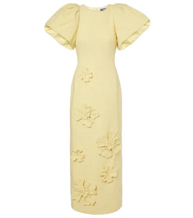 Lucinda floral-appliqué tweed maxi dress