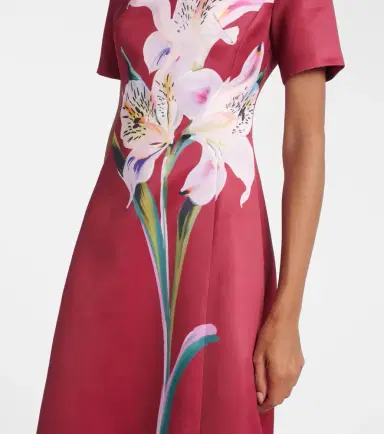 Leo Lin Caroline floral satin midi dress | Thumbnail 3 Leo Lin Caroline floral satin midi dress | Thumbnail 3