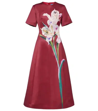 Leo Lin Caroline floral satin midi dress | Thumbnail 1 Leo Lin Caroline floral satin midi dress | Thumbnail 1