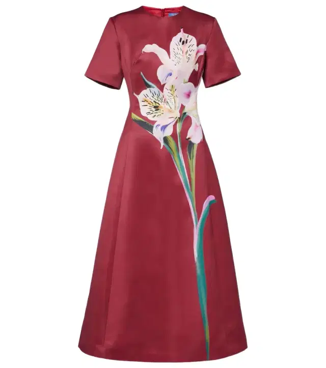Caroline floral satin midi dress