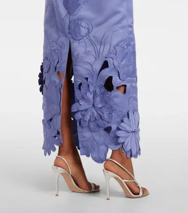 Leo Lin Rayna floral-appliqué satin maxi dress | Thumbnail 3