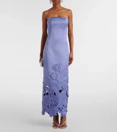 Leo Lin Rayna floral-appliqué satin maxi dress | Thumbnail 5