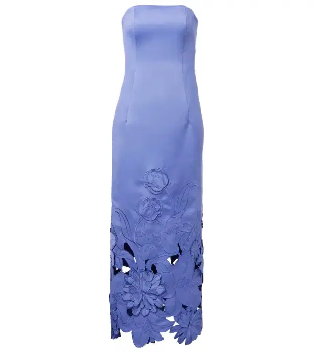 Rayna floral-appliqué satin maxi dress