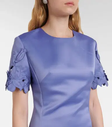 Leo Lin Caroline floral-appliqué satin midi dress | Thumbnail 2